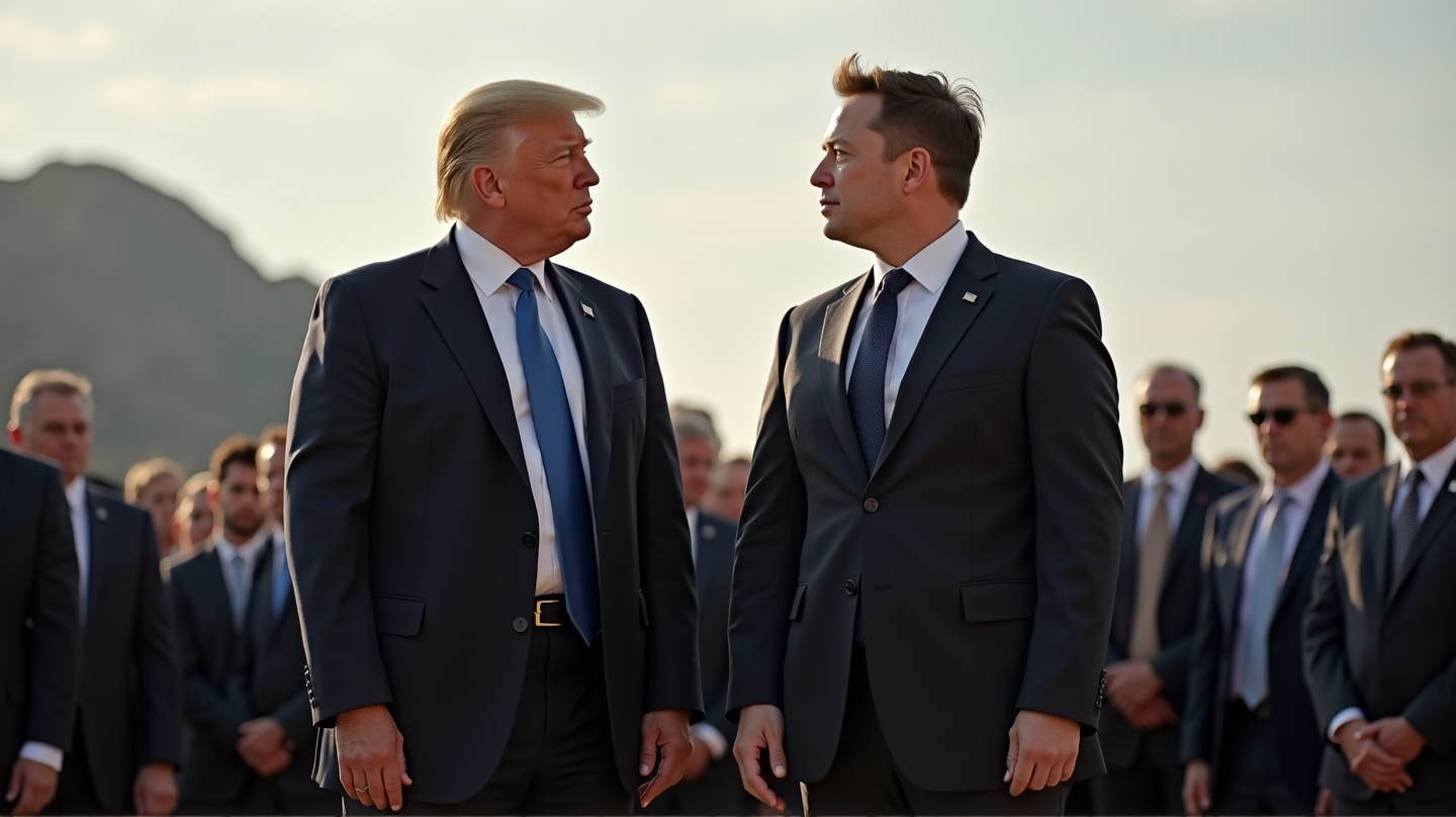 予想外の再会: トランプとマスク、チャーリー・カークの追悼式で再会
