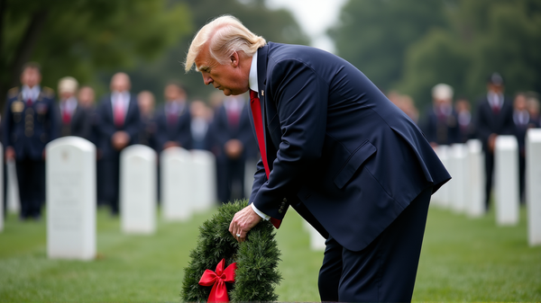 トランプのアーリントン訪問：政治的騒動の中のメモリアルデーの厳粛さ