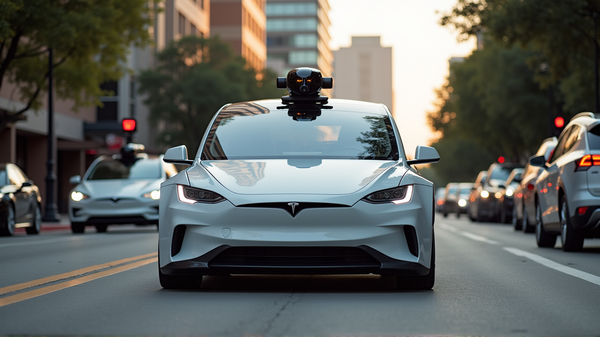イーロン・マスクの未来的ロボタクシーがオースティンの街を走る