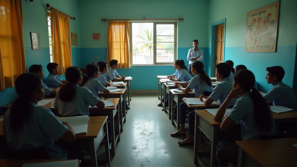 グジャラートの学校ドラマ: 謝罪か脅迫か？